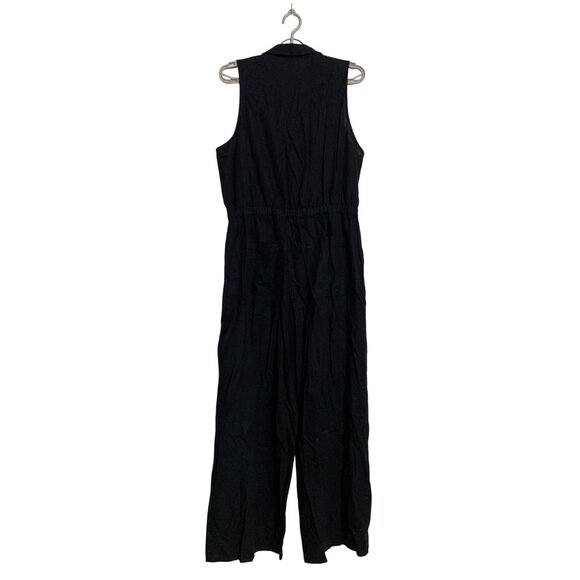 Universal Thread Womens Sleeveless Black Button-Down Jumpsuit With Pockets - Picture 7 of 12